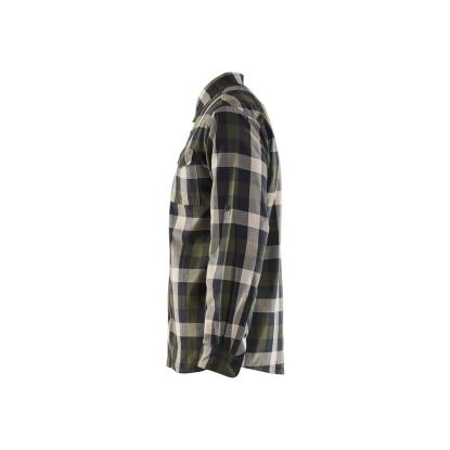 Blåkläder 3299 flannelskjorte, olivengrøn/sort