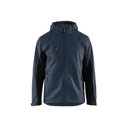 Blåkläder 4753 softshell jakke med hætte, mørk marineblå/sort