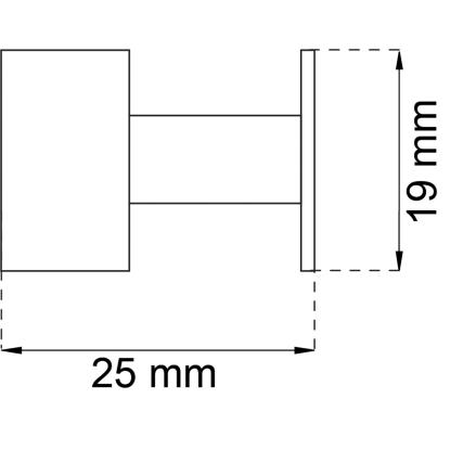 Habo 1369 enkeltkrog, sort, 25 x 19 mm