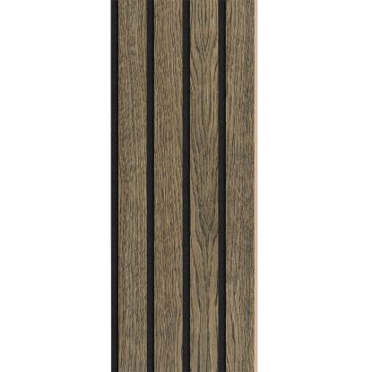 I-Wood Medio+ 4-lamel akustikpanel, sort olieret, sort filt og lys kerne, egefiner, 16 x 300 mm