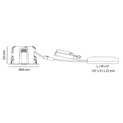 SG Armaturen Junistar IsoSafe DimtoWarm LED indbygningsspot, 6W, IP44, hvid
