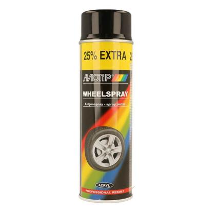 Motip universallak fælgspray, 500 ml - sort højglans