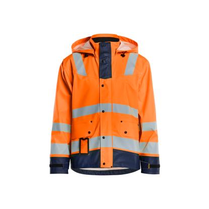 Blåkläder 4302 high vis regnjakke level 2, hi-vis orange/marineblå