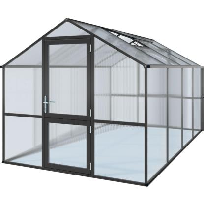 KGT Rose IV drivhus, antracitgrå, 10 m²
