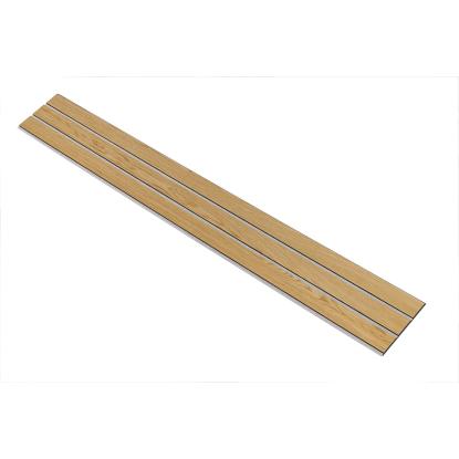I-Wood Basic 3-lamel akustikpanel, klar olieret, grå filt og sort kerne, egefiner, 17 x 300 mm 