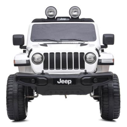 Jeep Wrangler Rubicon elbil til børn, 4 x 12V, hvid