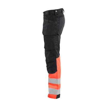 Blåkläder 1558 high vis buks med stretch, sort/hi-vis rød