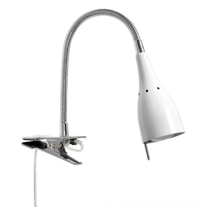 Armaturhantverk Smögen klemmelampe, H13 cm, hvid