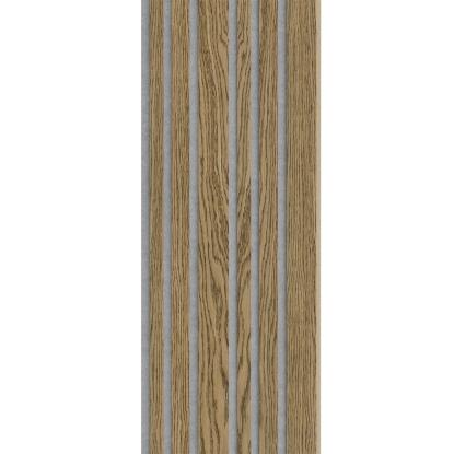 I-Wood Basic Mixed akustikpanel, mørkebrun olieret, grå filt og lys kerne, egefiner, 16 x 300 mm 