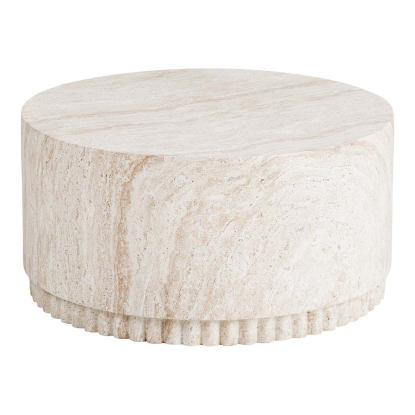 Bonn sofabord med rillet base, natur, Ø75 cm