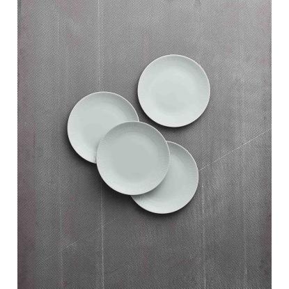 aida Relief frokosttallerken, Ø22 cm, porcelæn, hvid - 4 stk.