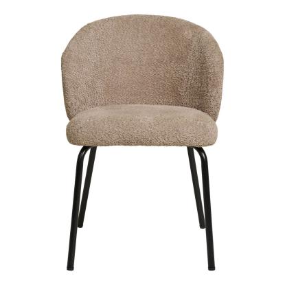 Safira spisebordsstol med beige bouclé og sorte ben