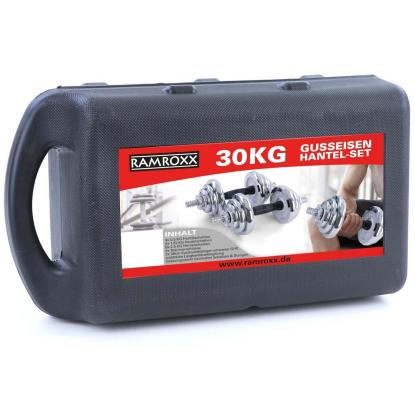 Viking Sports dumbbell/vægtstangs sæt med kuffert, krom - 30 kg
