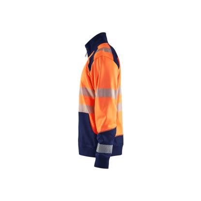 Blåkläder 3558 high vis sweatshirt full zip, hi-vis orange/marineblå