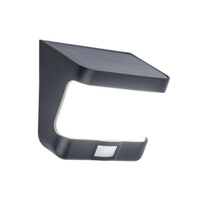 LUTEC TRY udendørs LED væglampe med solceller og sensor, H6,9 cm, IP54, sort