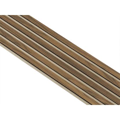 I-Wood Medio+ Original akustikpanel, klar olieret, beige filt og sort kerne, valnøddefiner, 17 x 300 mm