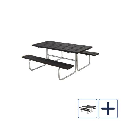 PLUS Classic bord/bænkesæt, sort/nåletræ