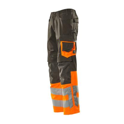 MASCOT SAFE SUPREME Leeds arbejdsbukser med knælommer, mørk antracit/hi-vis orange