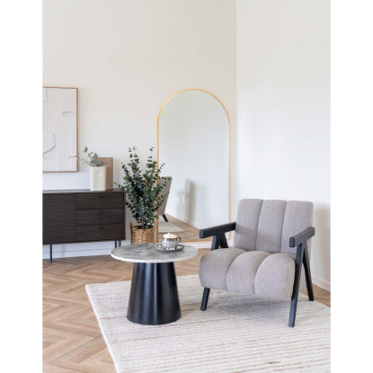 Brito sofabord, sort/gråt marmor look, Ø60 cm
