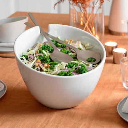 Steel-Function salatskål med bestik, porcelæn/rustfrit stål