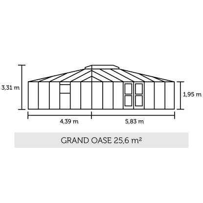 Juliana Grand Oase orangeri  25,6 m², antracit, 3 mm hærdet glas
