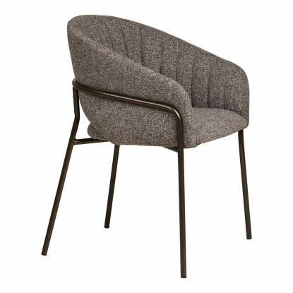 Costa spisebordsstol med gunmetal ben, mørkegrå