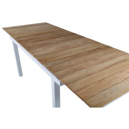 Venture Design Mexico havebord, teaktræ, natur/hvid, 90 x 160/240 cm