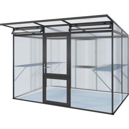 KGT Linea II drivhus, antracitgrå, 6,06 m²