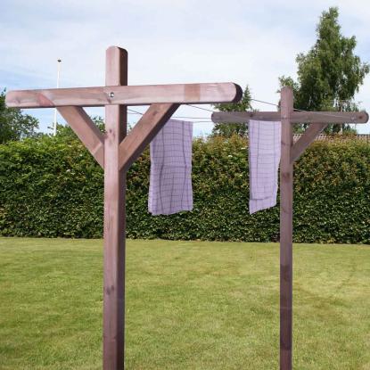 HORTUS tørrestativ med 20 meter wire, trykimprægneret træ, 270 cm, natur