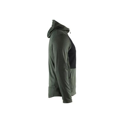 Blåkläder 3540 hættetrøje full zip, efterårsgrøn/sort