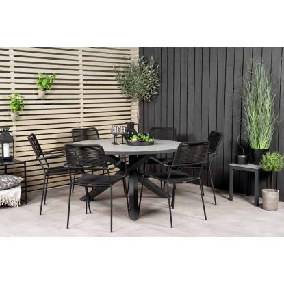 Venture Design Lindos havestol med armlæn, sort