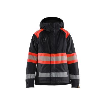 Blåkläder 4470 dame high vis vinterjakke, sort/hi-vis rød