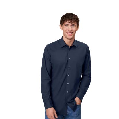 Seven Seas S51 hybridskjorte, slim, navy
