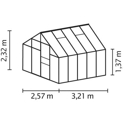Vitavia Merkur 8300 drivhus, sort, 8,3 m², 6 mm poly, inkl. sokkel