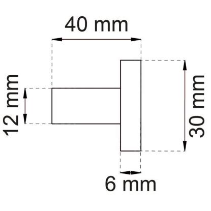 Habo 1368 XL enkeltkrog, sort, Ø30 x 40 mm