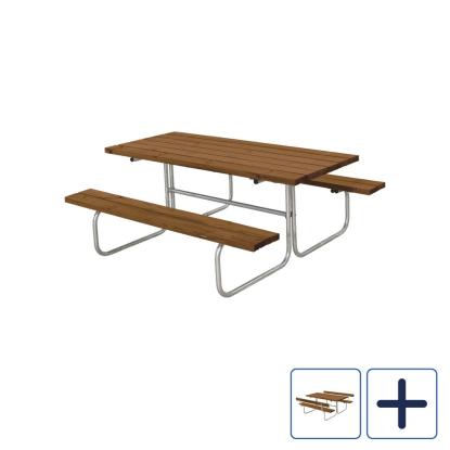 PLUS Classic bord/bænkesæt, grundmalet, teak/nåletræ
