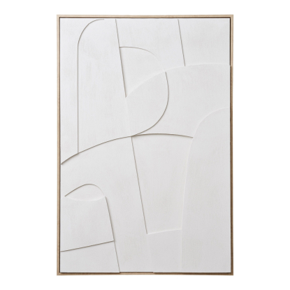 Madeline relief vægdekoration No. 1, hvid, 60 x 90 cm