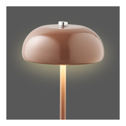 Margate LED bordlampe, genopladelig, H18 cm, brun