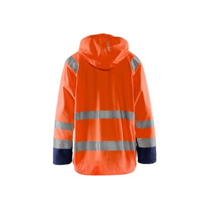 Blåkläder 4323 high vis regnjakke level 1, hi-vis orange/marineblå
