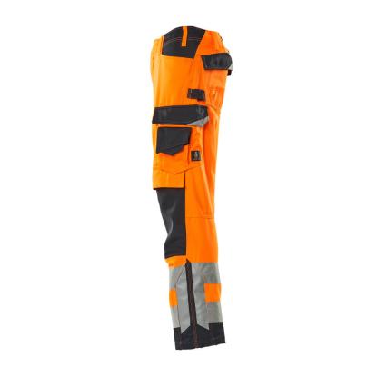 MASCOT SAFE SUPREME Kendal arbejdsbukser med knælommer, hi-vis orange/mørk marine