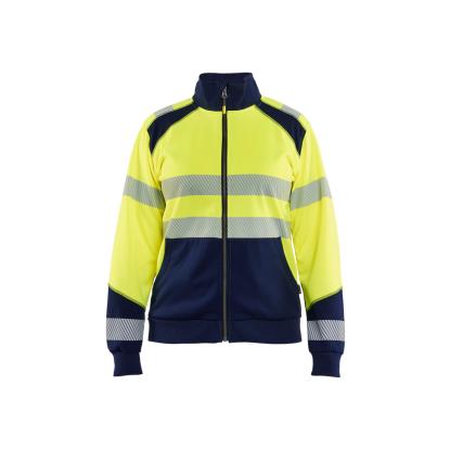 Blåkläder 3508 dame high vis sweatshirt full-zip, hi-vis gul/marineblå