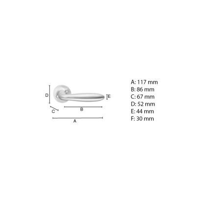 Beslagsboden dørgreb med roset, udendørs, 124 mm, børstet rustfrit stål
