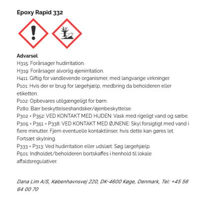 Dana Lim Epoxy Rapid 332 epoxylim, 2-komponent hurtighærdende - 24 ml