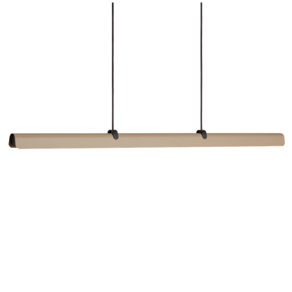Belid Fold lineær G2 LED pendel, L118 cm, sand/antracitgrå