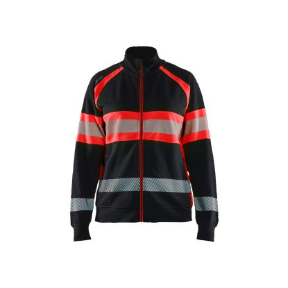 Blåkläder 3505 dame high vis sweatshirt, sort/hi-vis rød