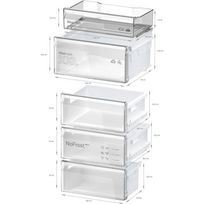 Bosch KGN362WDF fritstående kølefryseskab, 218 + 103 liter
