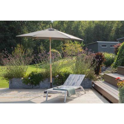 Venture Design Corypho parasol med tilt, grå/natur, Ø250 cm