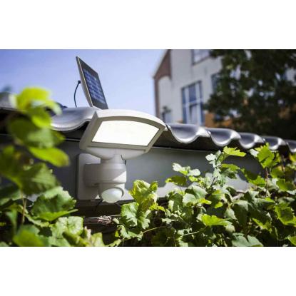 LUTEC Sunshine LED væglampe sølvgrå med solceller og sensor 3,2W