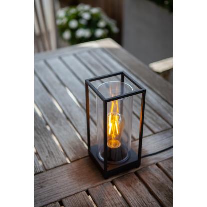LUTEC FLAIR udendørs bordlampe, H27,2 cm, E27, IP44, sort