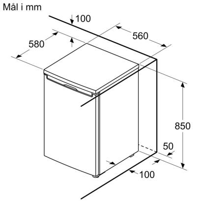 Bosch KTL15NWEB fritstående køleskab, 106 liter